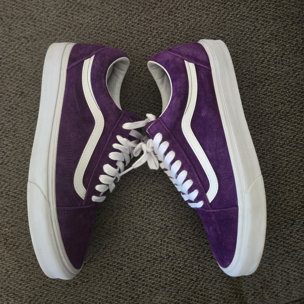 Vans Men Size 10 Purple Suede Sneakers Old Skool Pig Suede Acai - Picture 9 of 11